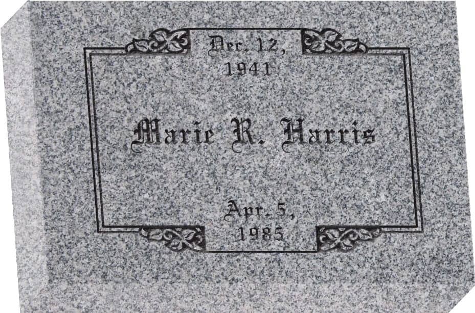 12inch_x_8inch_x_3inch_Flat_Granite_Headstone_in_Grey_with_design_SD-201 12 inch x 8 inch x 3 inch Flat Granite Headstone in Grey with design SD-201