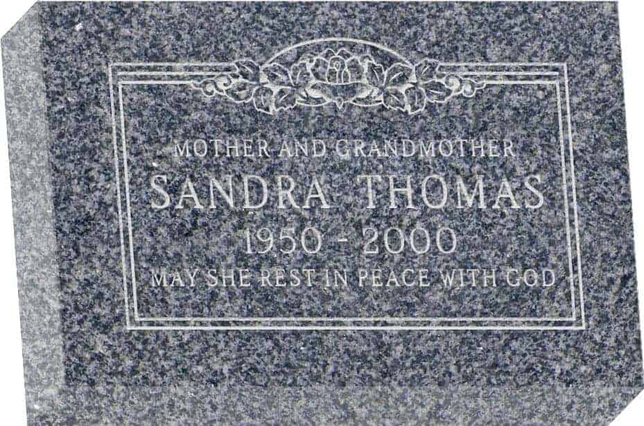 12" x 8" x 3" Flat Granite Headstone | Honor Life
