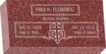 16 inch x 8 inch x 3 inch Flat Granite Headstone in Imperial Red with design F-111