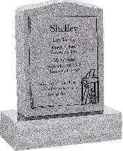 18inch_x_6inch_x_24inch_Serp_Top_Upright_Headstone_polished_front_and_back_with_24inch_Base_in_Grey_with_design_AS-012 18 inch x 6 inch x 24 inch Serp Top Upright Headstone polished front and back with 24 inch Base in Grey with design AS-012
