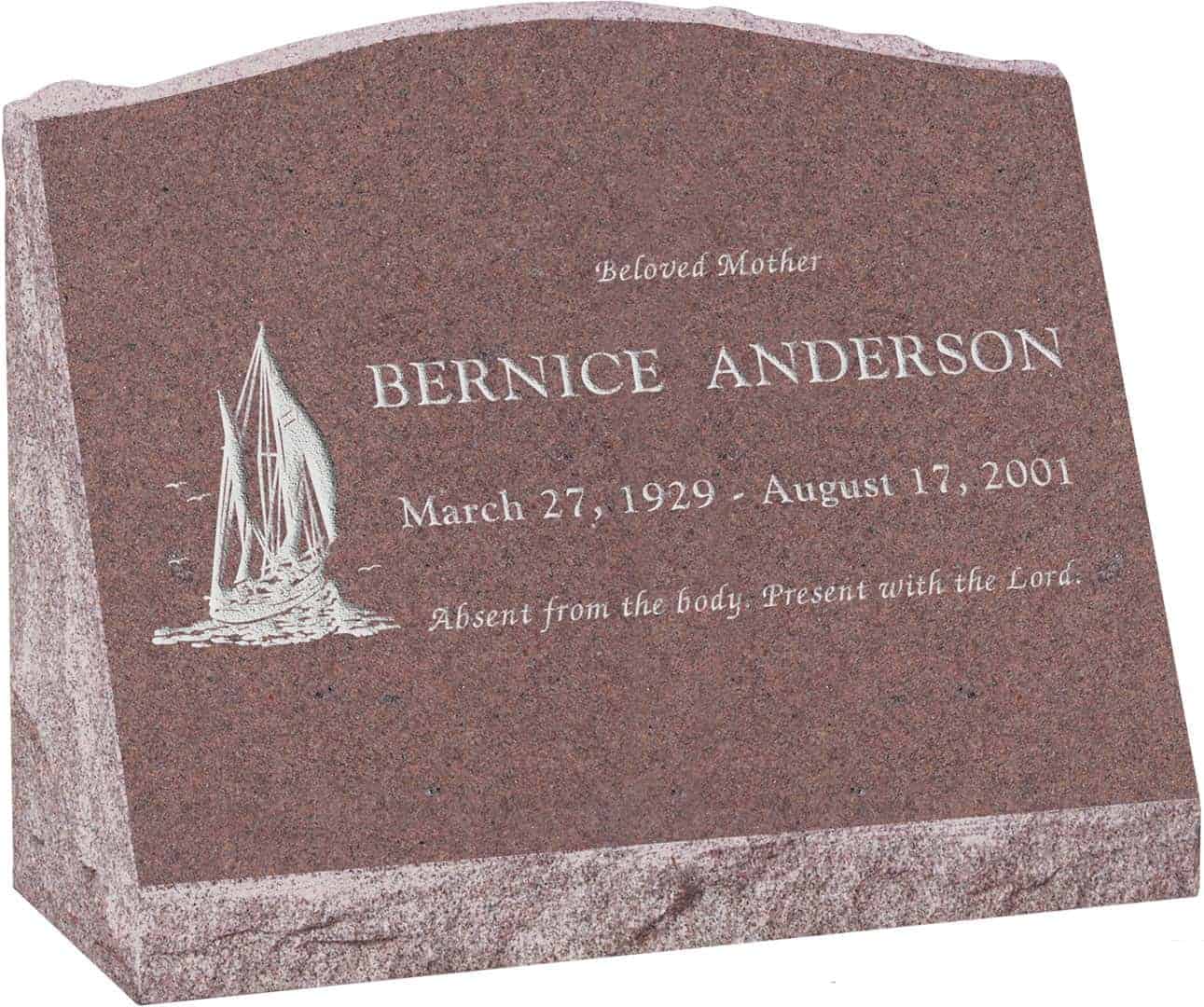 20inch_x_10inch_x_16inch_Serp_Top_Slant_Headstone_polished_front_and_back_in_Desert_Pink_with_design_T-4
