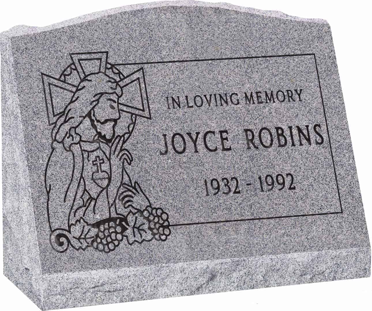 20inch_x_10inch_x_16inch_Serp_Top_Slant_Headstone_polished_front_and_back_in_Grey_with_design_SD-323