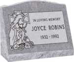 20" x 10" x 16" Serp Top Slant Headstone polished front and back