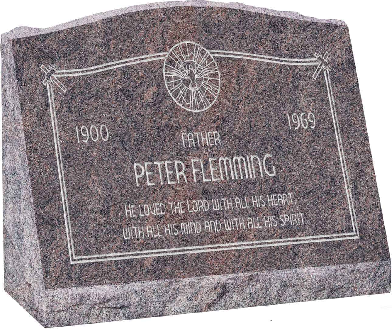 20inch_x_10inch_x_16inch_Serp_Top_Slant_Headstone_polished_front_and_back_in_Himalayan_with_design_AS-020