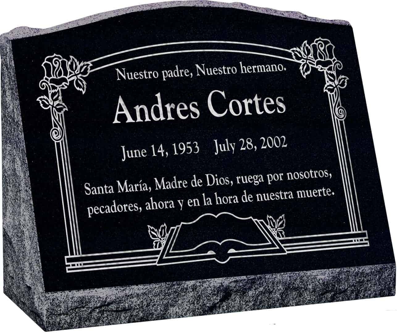 20inch_x_10inch_x_16inch_Serp_Top_Slant_Headstone_polished_front_and_back_in_Imperial_Black_with_design_AS-002