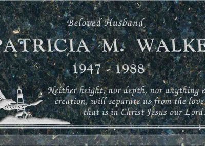 20inch_x_10inch_x_3inch_Flat_Granite_Headstone_in_Emerald_Pearl_with_design_S-1