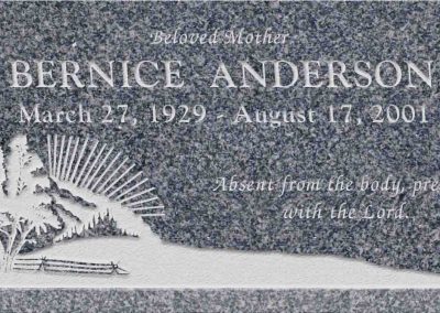 20inch_x_10inch_x_3inch_Flat_Granite_Headstone_in_Imperial_Grey_with_design_S-3