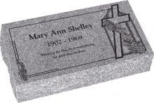 20inch_x_10inch_x_6inch_Pillow_Top_Headstone_in_Grey_with_design_AS-012 20 inch x 10 inch x 6 inch Pillow Top Headstone in Grey with design AS-012