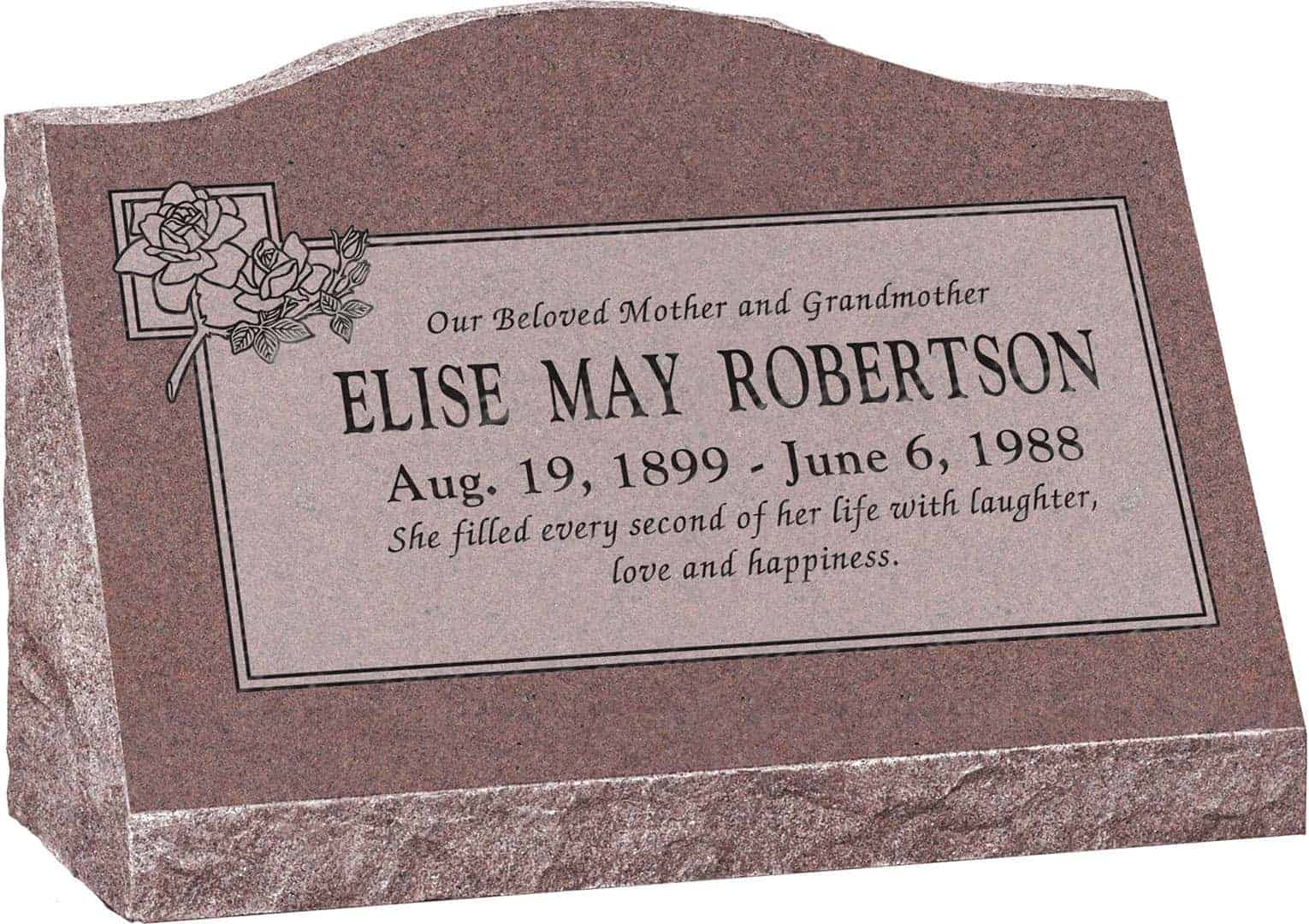 24inch_x_10inch_x_16inch_Serp_Top_Slant_Headstone_polished_front_and_back_in_Desert_Pink_with_design_B-11_Sanded_Panel