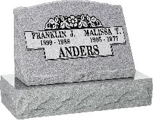 24inch_x_10inch_x_16inch_Serp_Top_Slant_Headstone_polished_front_and_back_with_30inch_Base_in_Grey_with_design_B-17,_Sanded_Panel 24inch_x_10inch_x_16inch_Serp_Top_Slant_Headstone_polished_front_and_back_with_30inch_Base_in_Grey_with_design_B-17,_Sanded_Panel