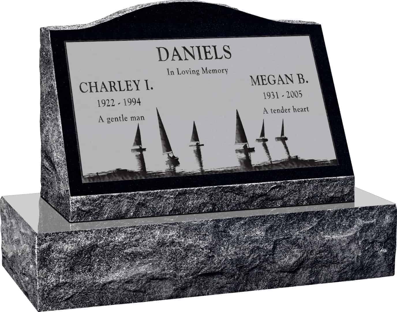 Black polished granite headstones sales
