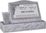 24" x 10" x 16" Serp Top Slant Headstone polished front and back with 34" Base and square tapered Vase