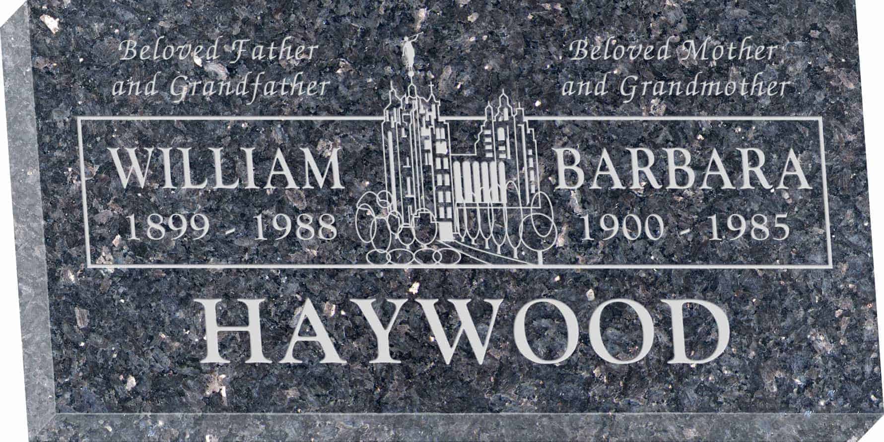 24inch_x_12inch_x_3inch_Flat_Granite_Headstone_in_Blue_Pearl_with_design_R-26