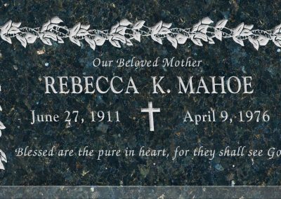 24inch_x_12inch_x_3inch_Flat_Granite_Headstone_in_Emerald_Pearl_with_design_K-3