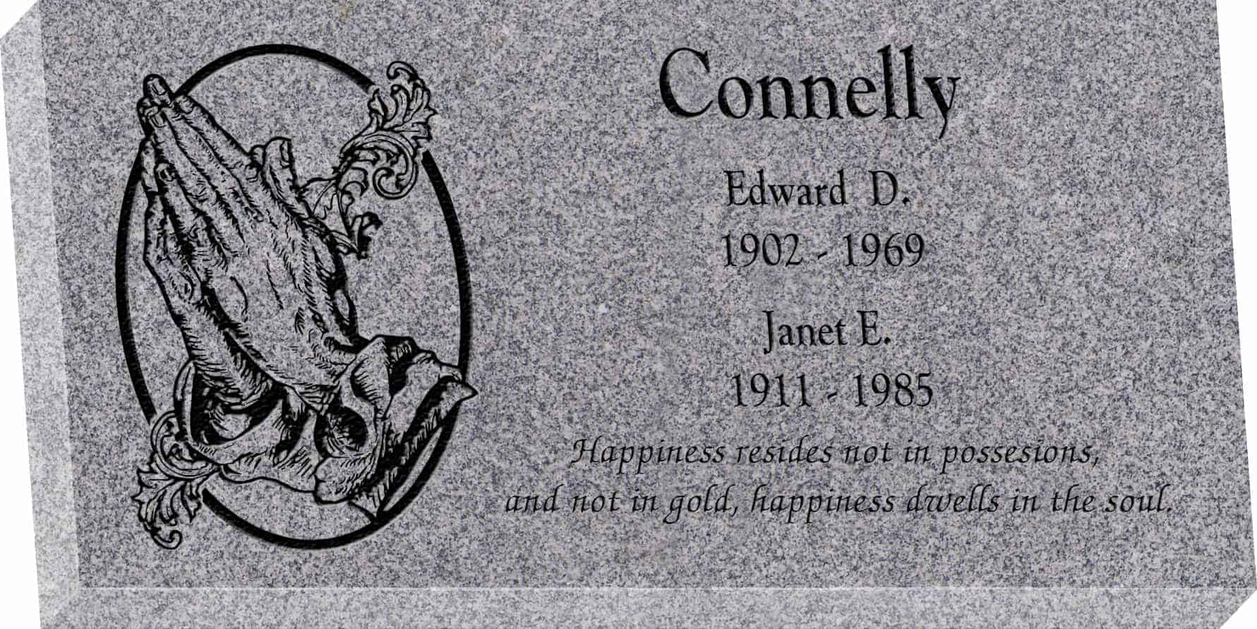 24inch_x_12inch_x_3inch_Flat_Granite_Headstone_in_Grey_with_design_AS-014