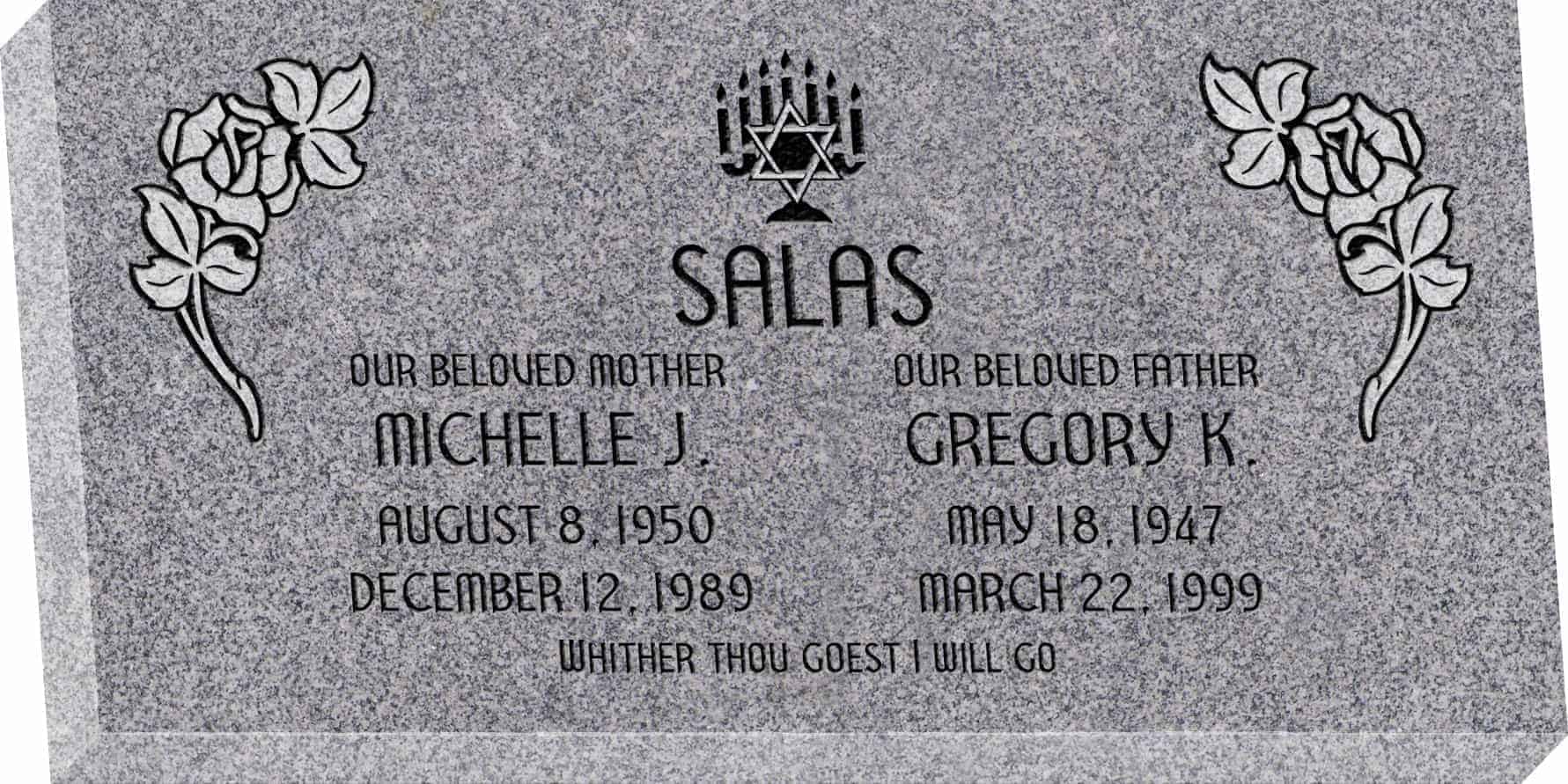 24inch_x_12inch_x_3inch_Flat_Granite_Headstone_in_Grey_with_design_J-06_Sanded_Panel