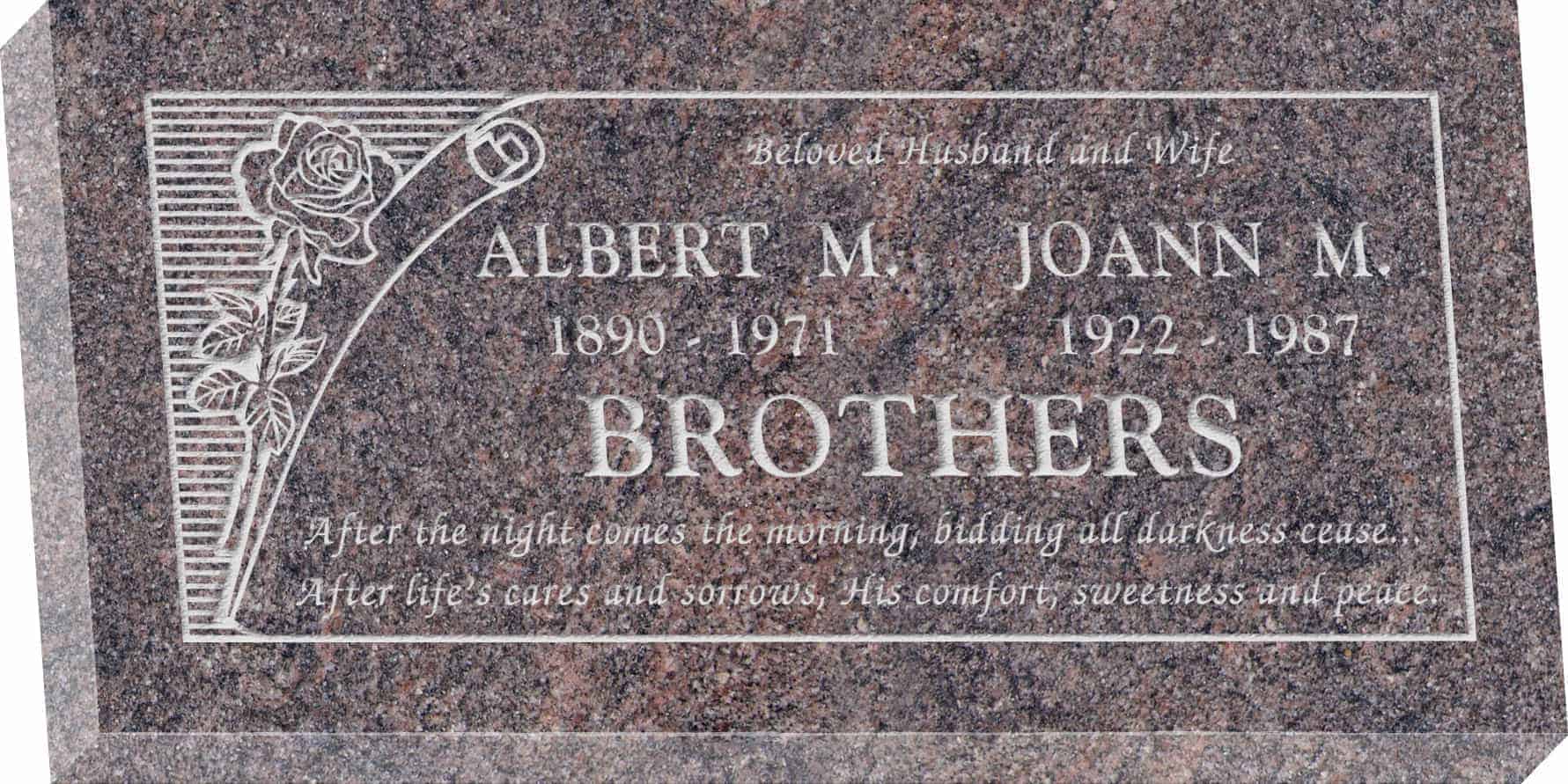 24inch_x_12inch_x_3inch_Flat_Granite_Headstone_in_Himalayan_with_design_B-10 24inch x 12inch x 3inch Flat Granite Headstone in Himalayan with design B-10