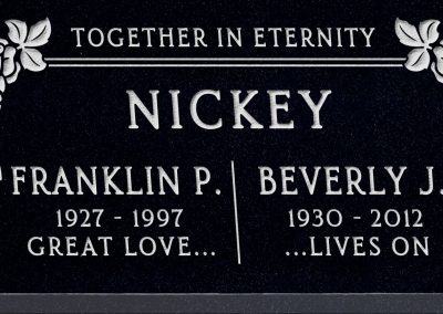 24inch_x_12inch_x_3inch_Flat_Granite_Headstone_in_Imperial_Black_with_design_F-107