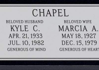 24inch_x_12inch_x_3inch_Flat_Granite_Headstone_in_Imperial_Black_with_design_F-117,_Sanded_Panel