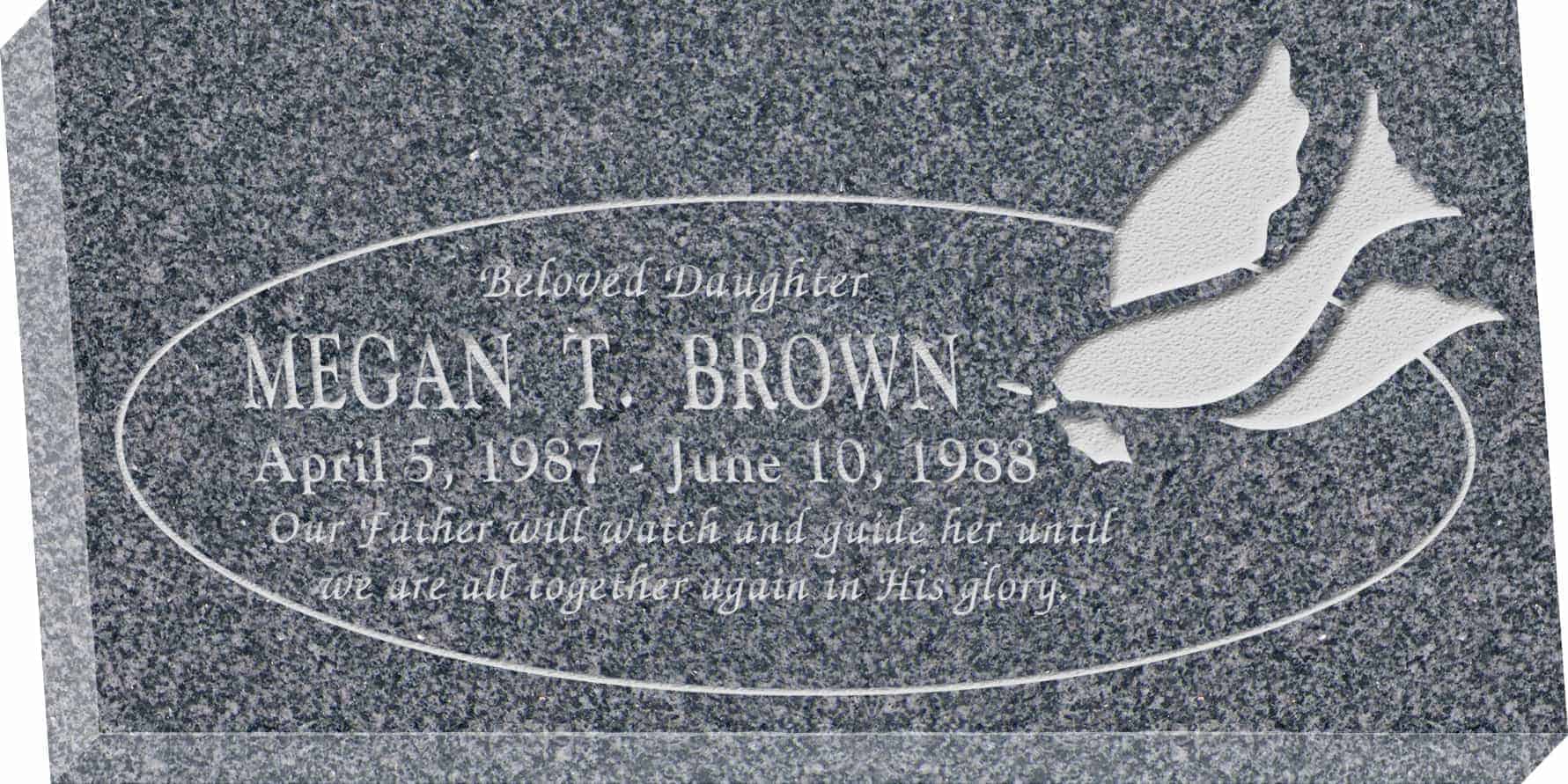 24inch_x_12inch_x_3inch_Flat_Granite_Headstone_in_Imperial_Grey_with_design_ R-2
