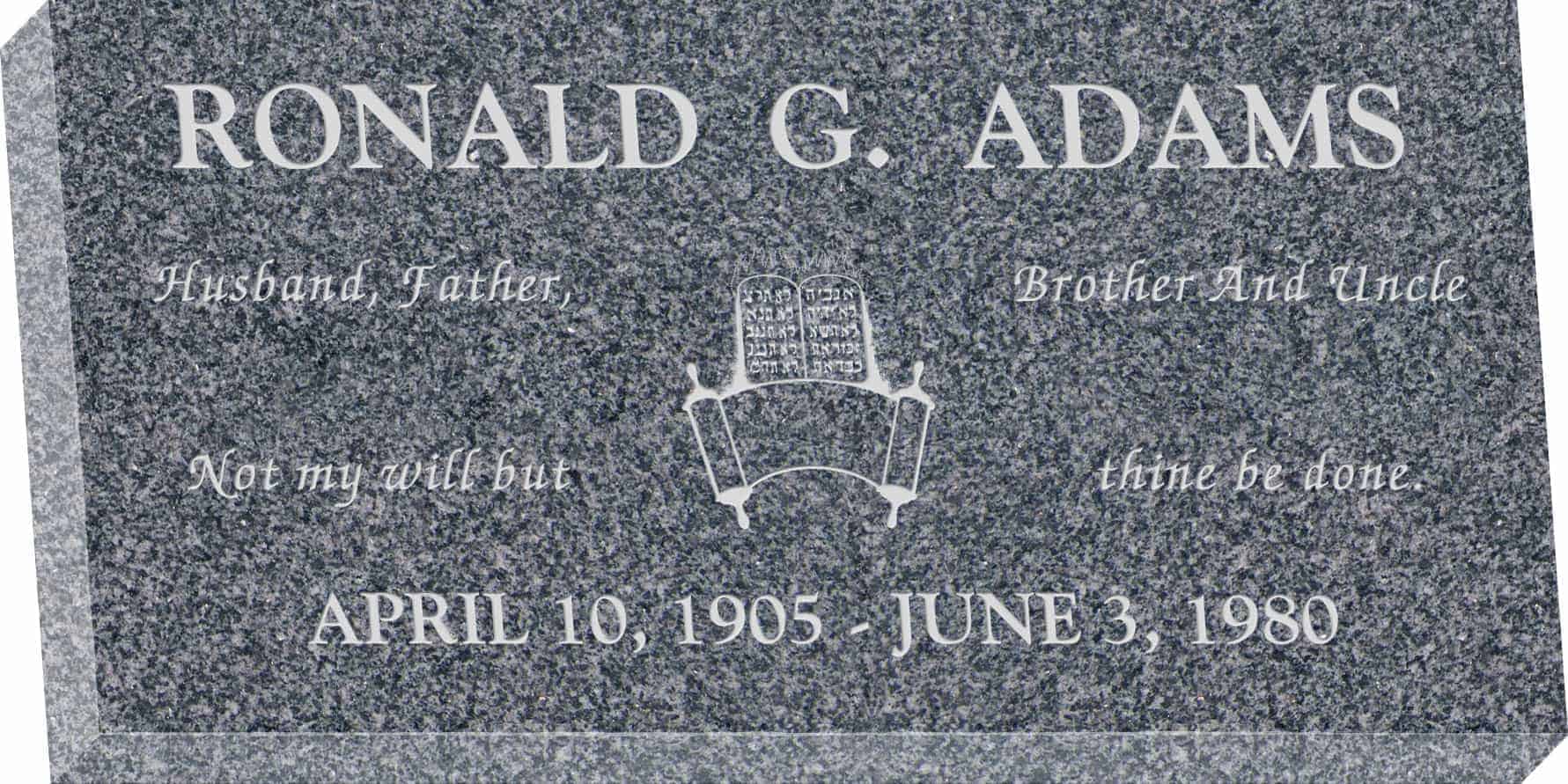 24inch_x_12inch_x_3inch_Flat_Granite_Headstone_in_Imperial_Grey_with_design_J-03