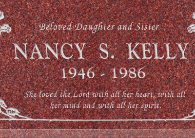24inch_x_12inch_x_3inch_Flat_Granite_Headstone_in_Imperial_Red_with_design_B-1