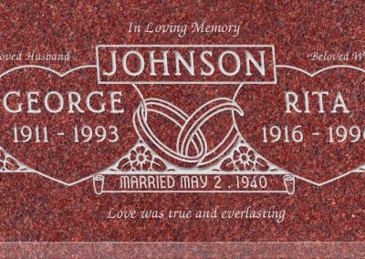 24inch_x_12inch_x_3inch_Flat_Granite_Headstone_in_Imperial_Red_with_design_F-224