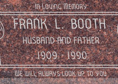 24inch_x_12inch_x_3inch_Flat_Granite_Headstone_in_Mahogany_with_design_V-252