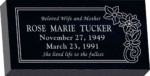 24inch x 12inch x 4inch Flat Granite Headstone in Imperial Black with design C-21