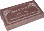 24inch x 12inch x 6inch Pillow Top Headstone in Imperial Red with design AS-001