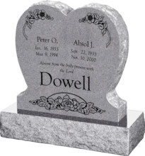 24inch_x_6inch_x_24inch_Single_Heart_Upright_Headstone_polished_front_and_back_with_30inch_Base_in_Grey_with_design_1 24inch x 6inch x 24inch Single Heart Upright Headstone polished front and back with 30inch Base in Grey