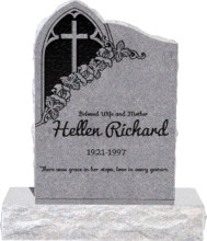 24inch_x_6inch_x_34inch_Gothic_Upright_Headstone_polished_front_and_back_with_34inch_Base_in_Grey_with_design_1 24inch x 6inch x 34inch Gothic Upright Headstone polished front and back with 34inch Base in Grey
