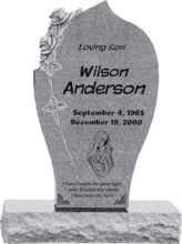 24inch_x_6inch_x_40inch_Carved_Rose_Upright_Headstone_polished_all_sides_with_34inch_Base_in_Grey_with_design_1 24 inch x 6 inch x 40 inch Carved Rose Upright Headstone polished all sides with 34 inch Base in Grey