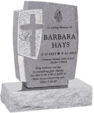 24inch_x_6inch_x_42inch_Cross_Upright_Headstone_polished_front_and_back_with_34inch_Base_in_Grey_with_design_1 24inch x 6inch x 42inch Cross Upright Headstone polished front and back with 34inch Base in Grey