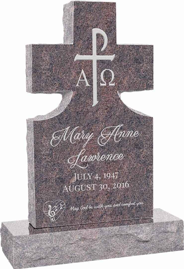24inch_x_6inch_x_42inch_Cross_Upright_Headstone_polished_front_and_back_with_34inch_Base_in_Himalayan_with_design_1 24inch x 6inch x 42inch Cross Upright Headstone polished front and back with 34inch Base in Himalayan