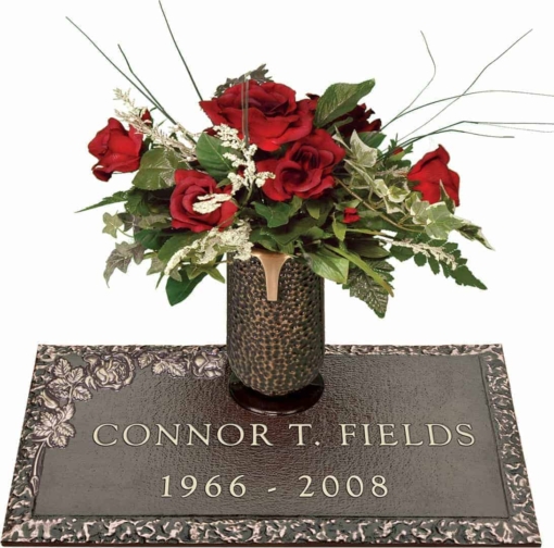 24x12 Dark Bronze Classic Rose 1 and Vase Front Perspective