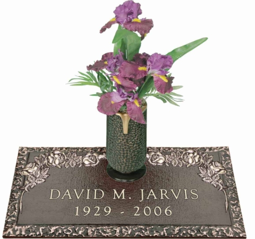24x12 Dark Bronze Classic Rose 2 and Vase Front Perspective