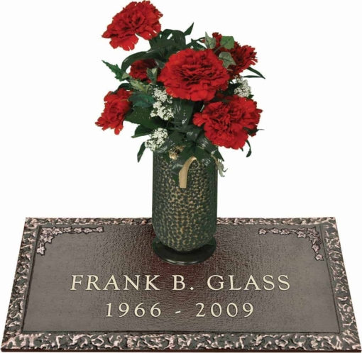 24x12 Dark Bronze Ivy 1 and Vase Front Perspective