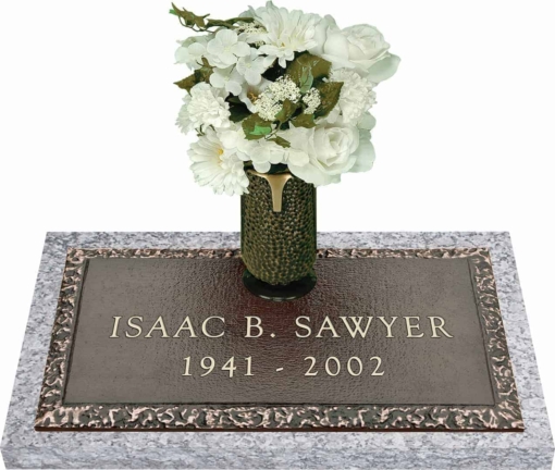 24x12 Dark Bronze Simplicity with Granite Base and Vase Front Perspective