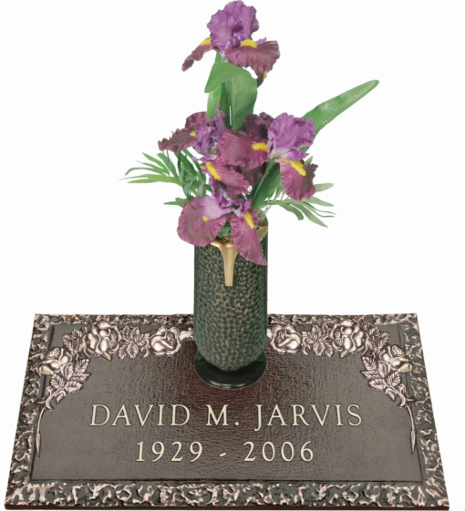 24x14 Dark Bronze Classic Rose 2 and Vase Front Perspective