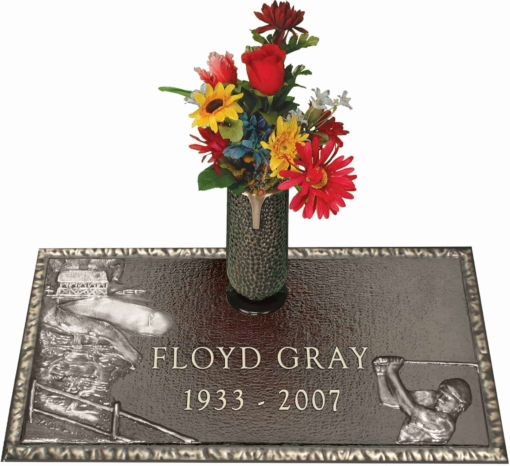 24x14 Dark Bronze Golf Male and Vase Front Perspective