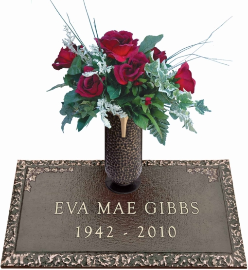 24x14 Dark Bronze Ivy 2 and Vase Front Perspective