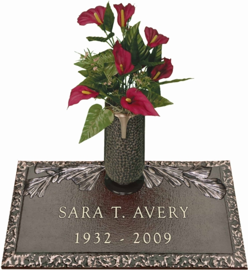 24x14 Dark Bronze Pine Bough 1 and Vase Front Perspective
