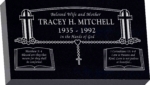 28inch x 16inch x 4inch Flat Granite Headstone in Imperial Black with design SD-902