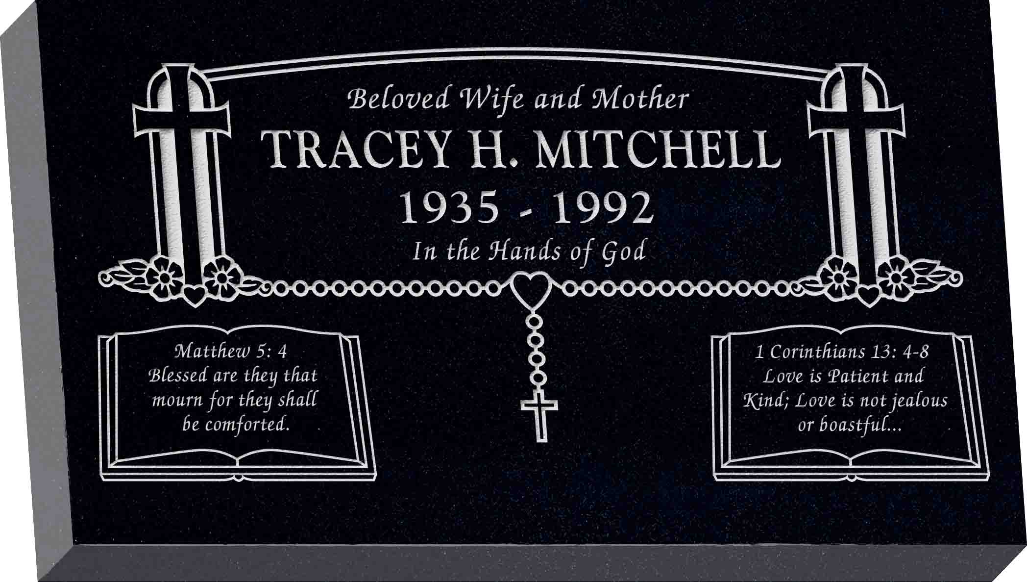 Black granite flat headstones deals