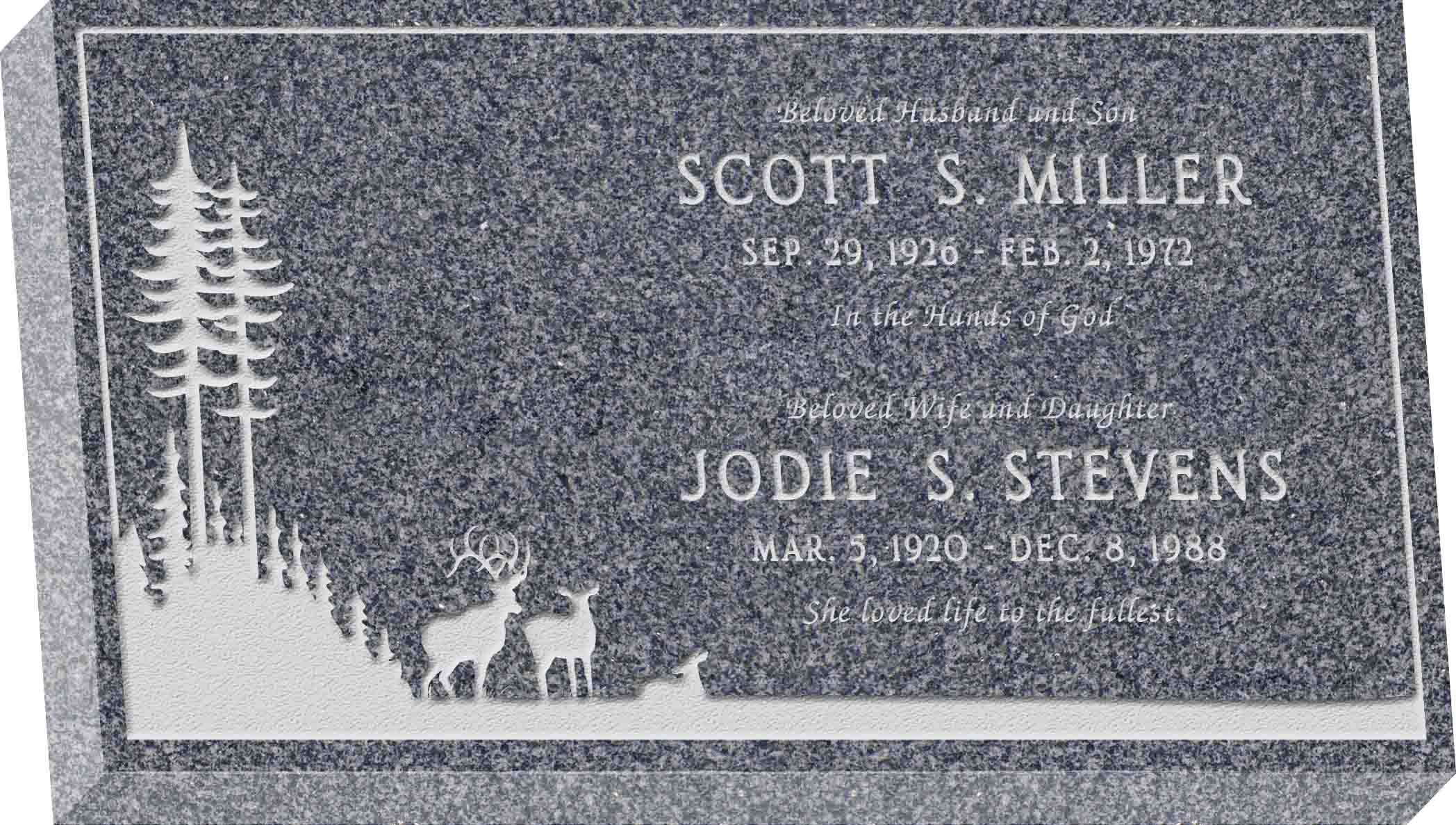 28inch_x_16inch_x_4inch_Flat_Granite_Headstone_in_Imperial_Grey_with_design_SD-412 28inch x 16inch x 4inch Flat Granite Headstone in Imperial Grey with design SD-412