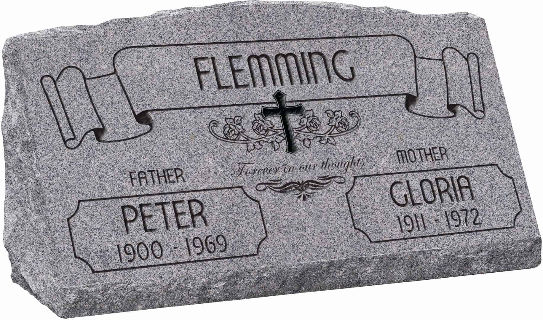 30inch_x_10inch_x_16inch_Serp_Top_Slant_Headstone_polished_front_and_back_in_Grey_with_design_AS-021