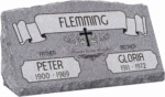 30" x 10" x 16" Serp Top Slant Headstone polished front and back