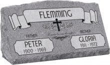 30inch_x_10inch_x_16inch_Serp_Top_Slant_Headstone_polished_front_and_back_in_Grey_with_design_AS-021,_Sanded_Panel 30inch_x_10inch_x_16inch_Serp_Top_Slant_Headstone_polished_front_and_back_in_Grey_with_design_AS-021,_Sanded_Panel
