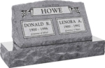 30" x 10" x 16" Serp Top Slant Headstone polished front and back with 36" Base
